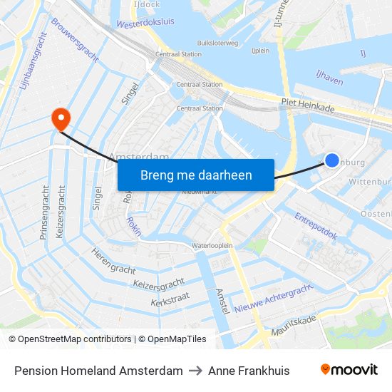 Pension Homeland Amsterdam to Anne Frankhuis map