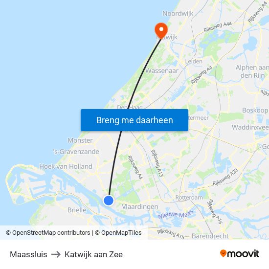 Maassluis to Katwijk aan Zee map