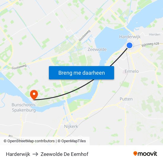 Harderwijk to Zeewolde De Eemhof map
