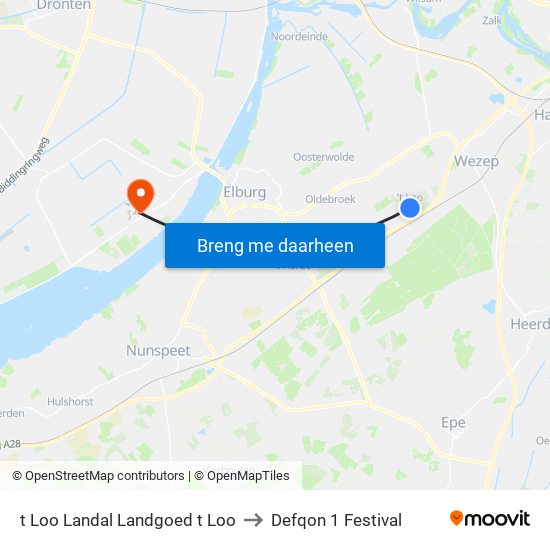 t Loo Landal Landgoed t Loo to Defqon 1 Festival map