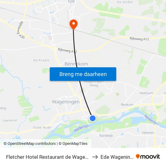 Fletcher Hotel Restaurant de Wageningsche Berg Wageningen to Ede Wageningen Station map