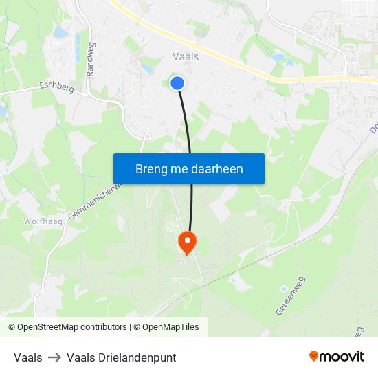 Vaals to Vaals Drielandenpunt map