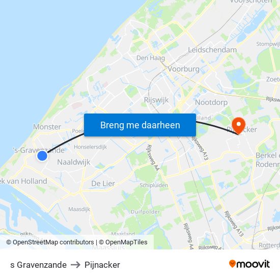 s Gravenzande to Pijnacker map