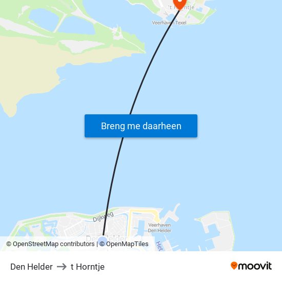 Den Helder to t Horntje map