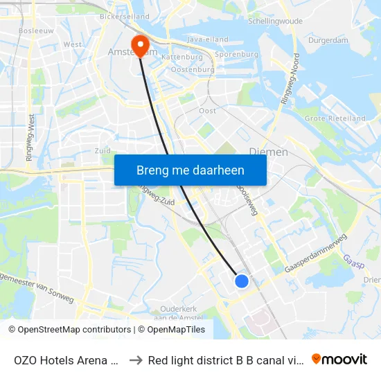 OZO Hotels Arena Amsterdam to Red light district B B canal view Amsterdam map