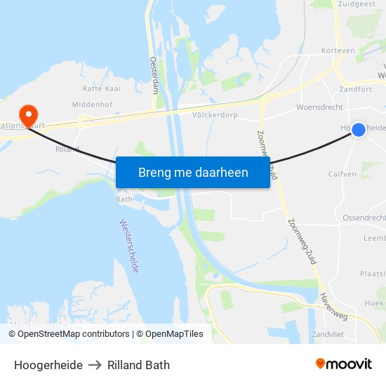 Hoogerheide to Rilland Bath map