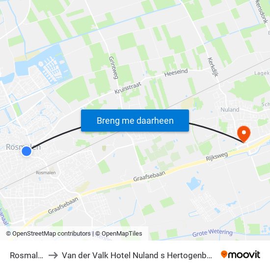 Rosmalen to Van der Valk Hotel Nuland s Hertogenbosch map
