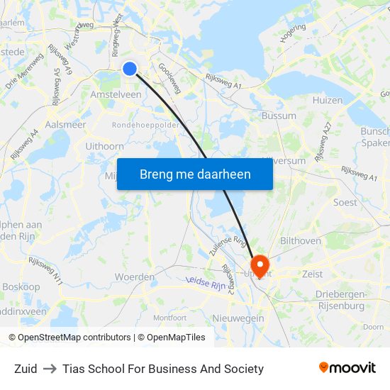 Zuid to Tias School For Business And Society map