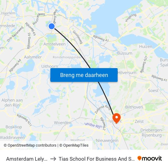 Amsterdam Lelylaan to Tias School For Business And Society map