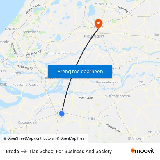 Breda to Tias School For Business And Society map