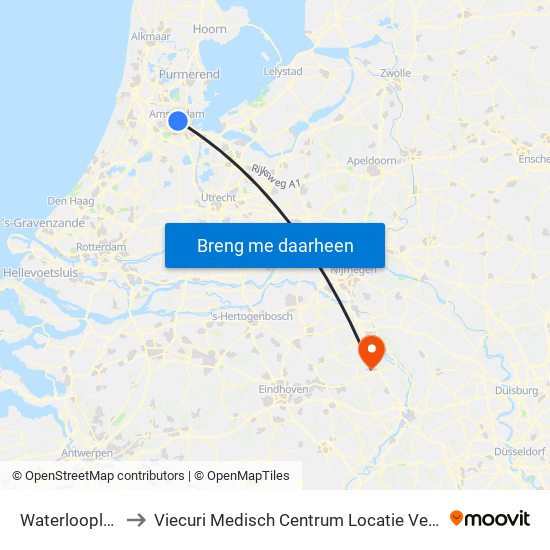 Waterlooplein to Viecuri Medisch Centrum Locatie Venray map