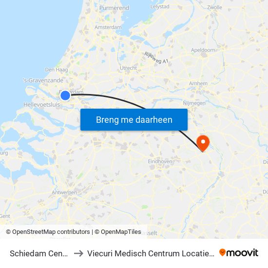 Schiedam Centrum to Viecuri Medisch Centrum Locatie Venray map