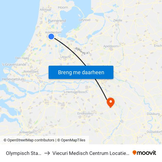 Olympisch Stadion to Viecuri Medisch Centrum Locatie Venray map