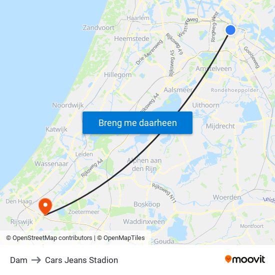 Dam to Cars Jeans Stadion map