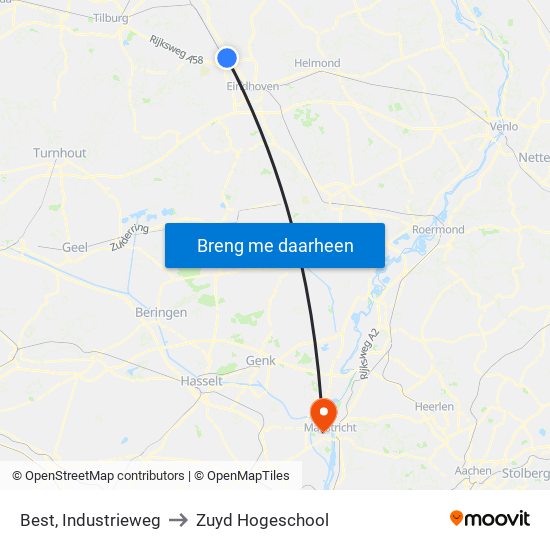 Best, Industrieweg to Zuyd Hogeschool map
