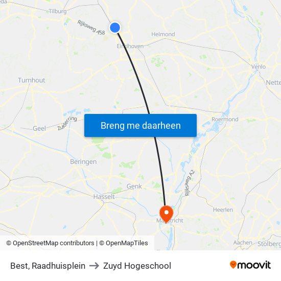 Best, Raadhuisplein to Zuyd Hogeschool map