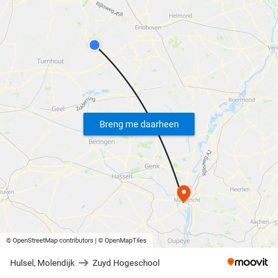 Hulsel, Molendijk to Zuyd Hogeschool map