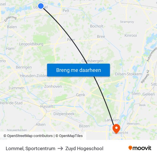 Lommel, Sportcentrum to Zuyd Hogeschool map