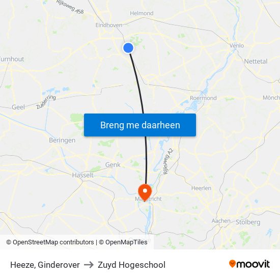 Heeze, Ginderover to Zuyd Hogeschool map