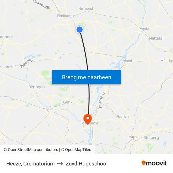 Heeze, Crematorium to Zuyd Hogeschool map