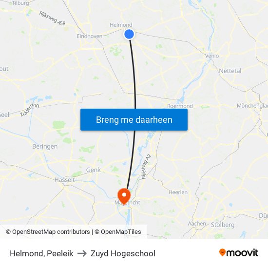 Helmond, Peeleik to Zuyd Hogeschool map