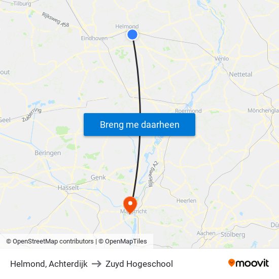 Helmond, Achterdijk to Zuyd Hogeschool map