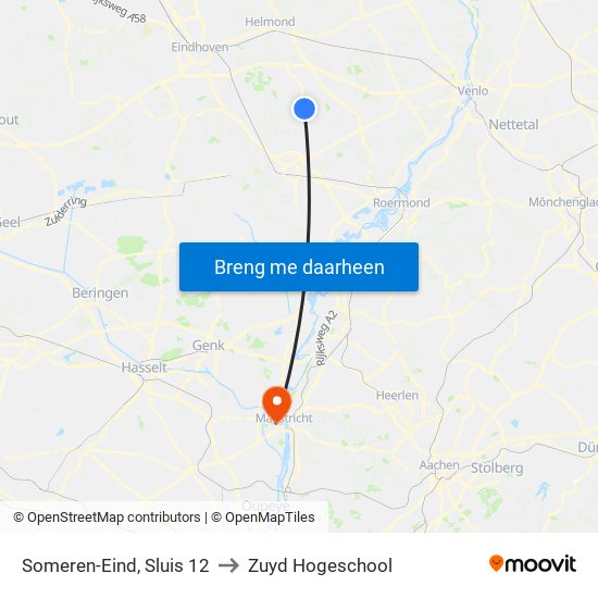 Someren-Eind, Sluis 12 to Zuyd Hogeschool map