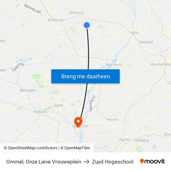 Ommel, Onze Lieve Vrouweplein to Zuyd Hogeschool map