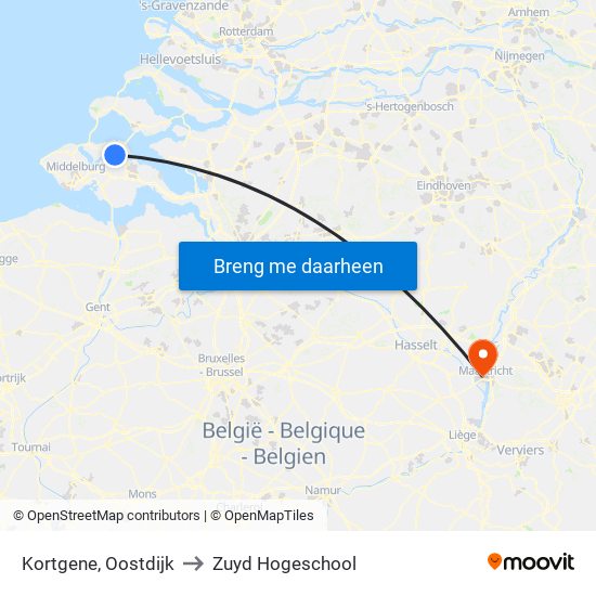 Kortgene, Oostdijk to Zuyd Hogeschool map