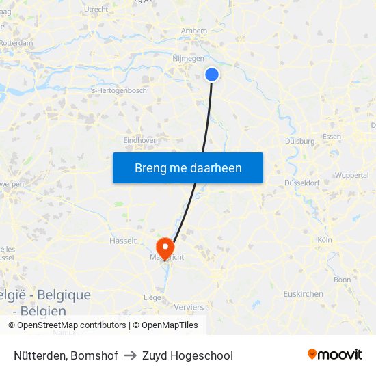 Nütterden, Bomshof to Zuyd Hogeschool map
