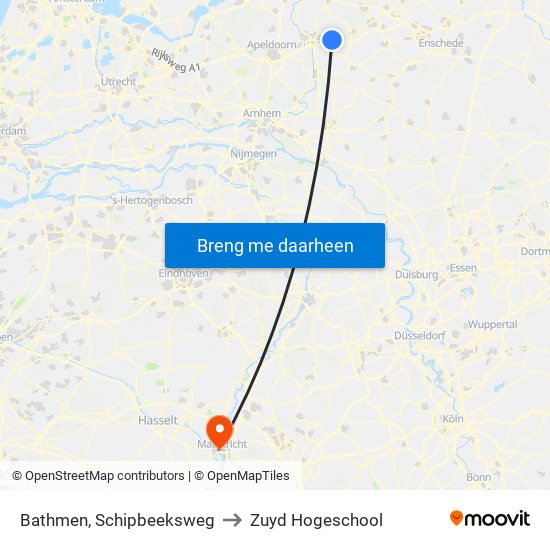 Bathmen, Schipbeeksweg to Zuyd Hogeschool map