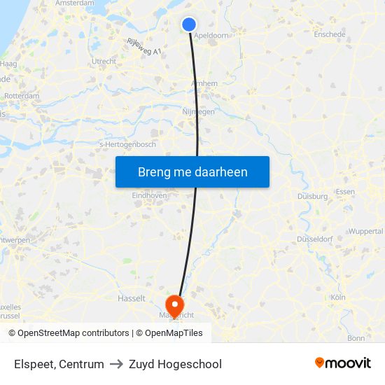 Elspeet, Centrum to Zuyd Hogeschool map