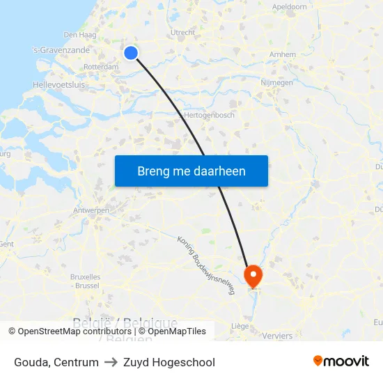 Gouda, Centrum to Zuyd Hogeschool map