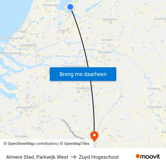 Almere Stad, Parkwijk West to Zuyd Hogeschool map