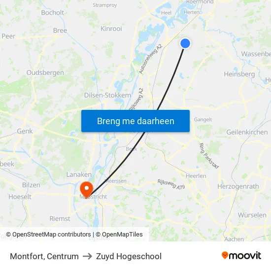 Montfort, Centrum to Zuyd Hogeschool map