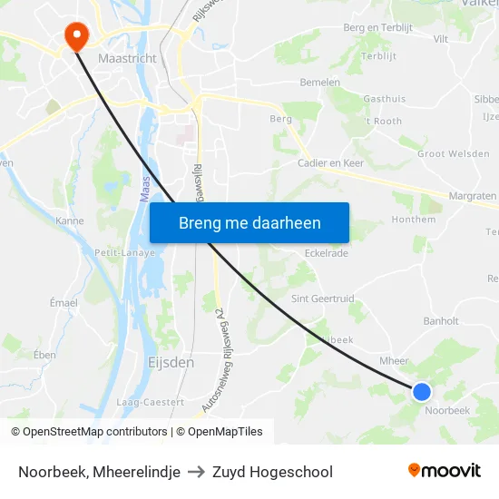 Noorbeek, Mheerelindje to Zuyd Hogeschool map