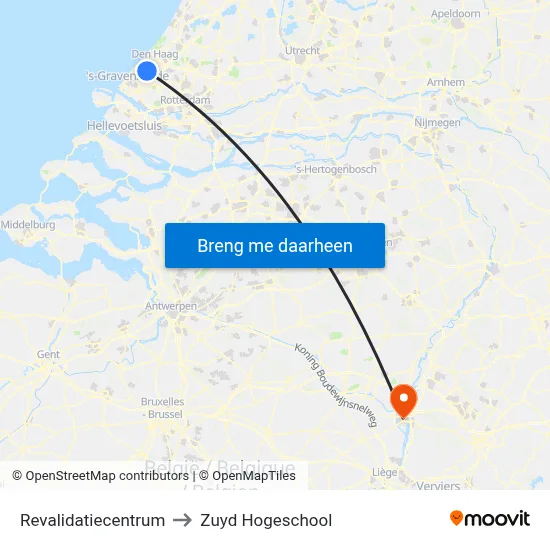 Revalidatiecentrum to Zuyd Hogeschool map