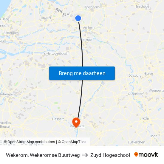 Wekerom, Wekeromse Buurtweg to Zuyd Hogeschool map