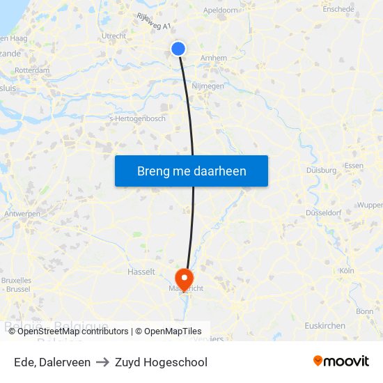 Ede, Dalerveen to Zuyd Hogeschool map