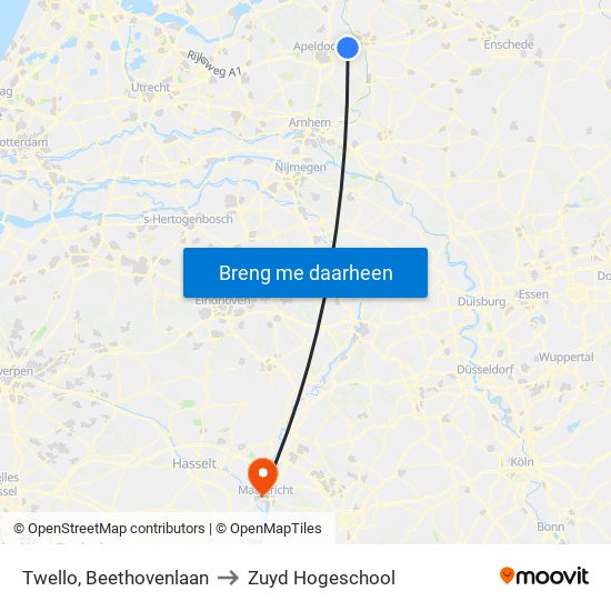 Twello, Beethovenlaan to Zuyd Hogeschool map