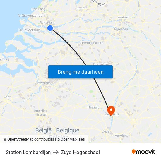 Station Lombardijen to Zuyd Hogeschool map