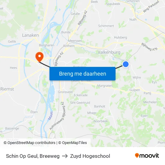 Schin Op Geul, Breeweg to Zuyd Hogeschool map