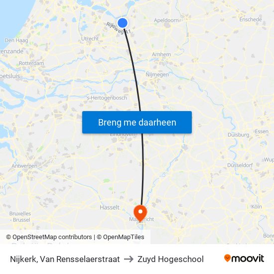 Nijkerk, Van Rensselaerstraat to Zuyd Hogeschool map