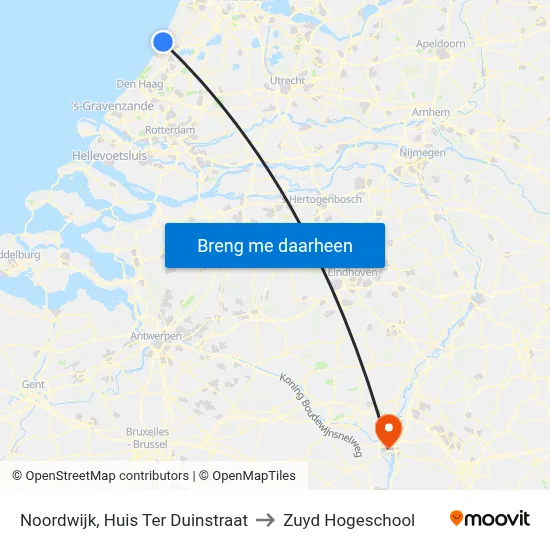 Noordwijk, Huis Ter Duinstraat to Zuyd Hogeschool map