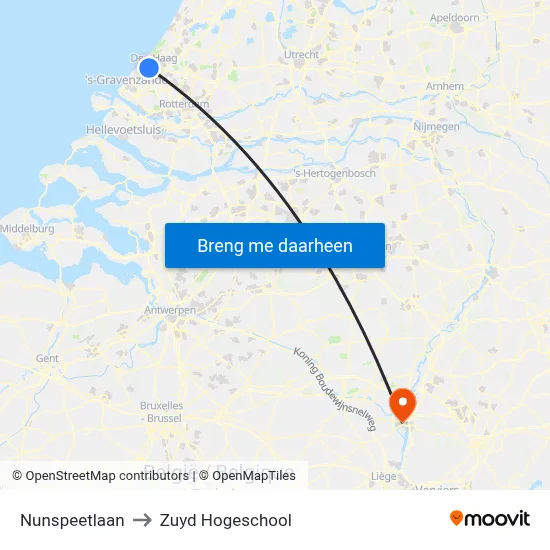 Nunspeetlaan to Zuyd Hogeschool map