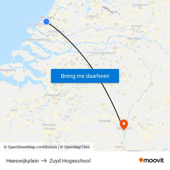 Heeswijkplein to Zuyd Hogeschool map