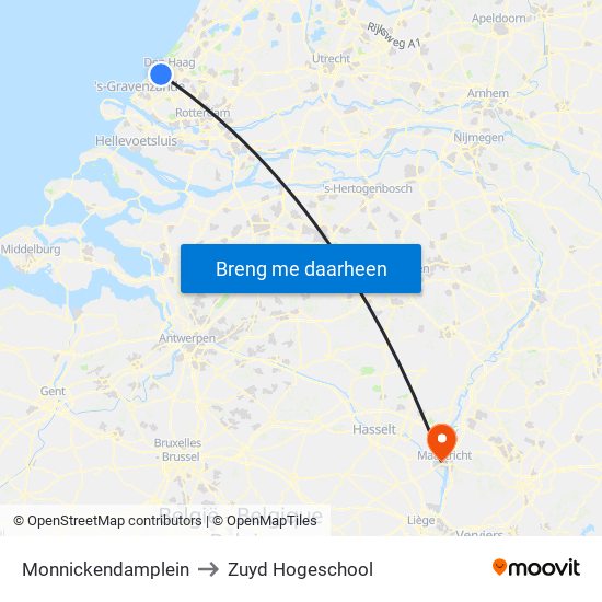 Monnickendamplein to Zuyd Hogeschool map