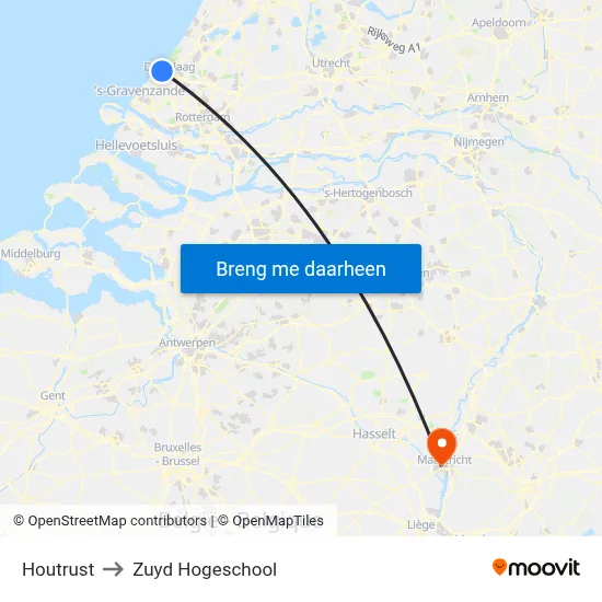 Houtrust to Zuyd Hogeschool map