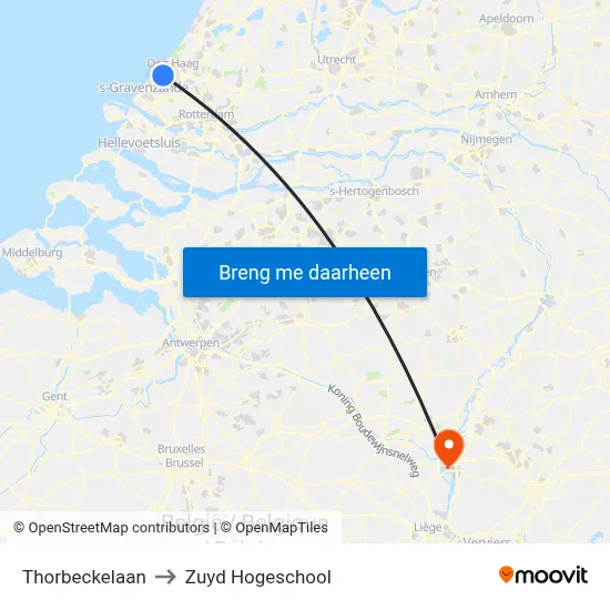 Thorbeckelaan to Zuyd Hogeschool map