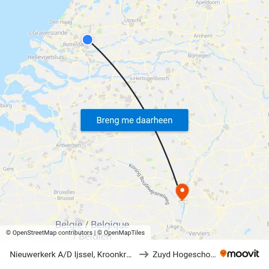 Nieuwerkerk A/D Ijssel, Kroonkruid to Zuyd Hogeschool map